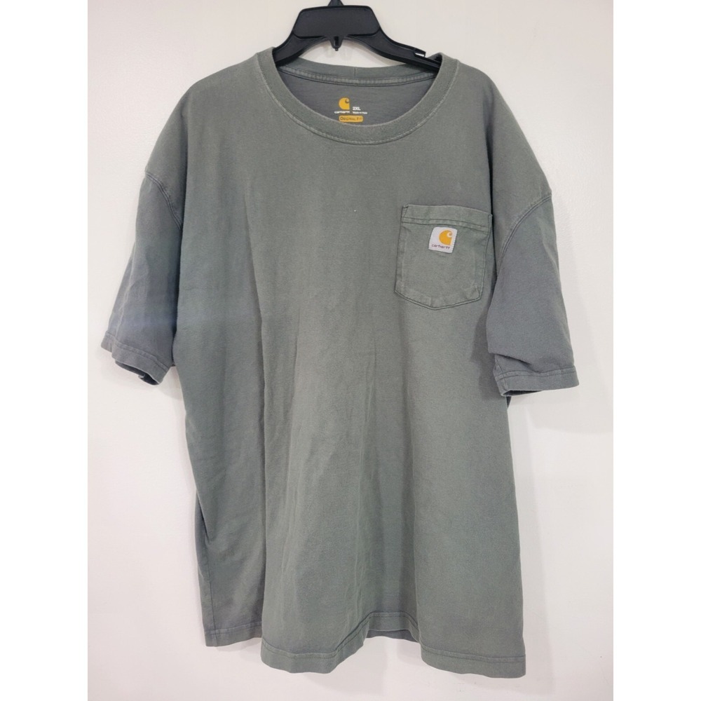 Carhartt Men's Original Short Sleeve Pocket Shirt Gray 2XL